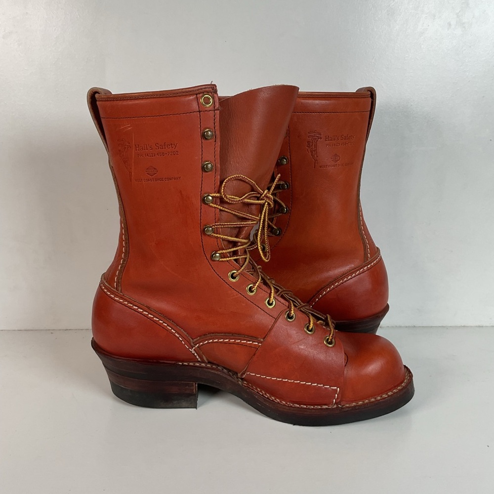 Wesco for Hall’s Safety Linesman Boots 8.5 D Job Master Old Logo West Coast - Picture 15 of 16